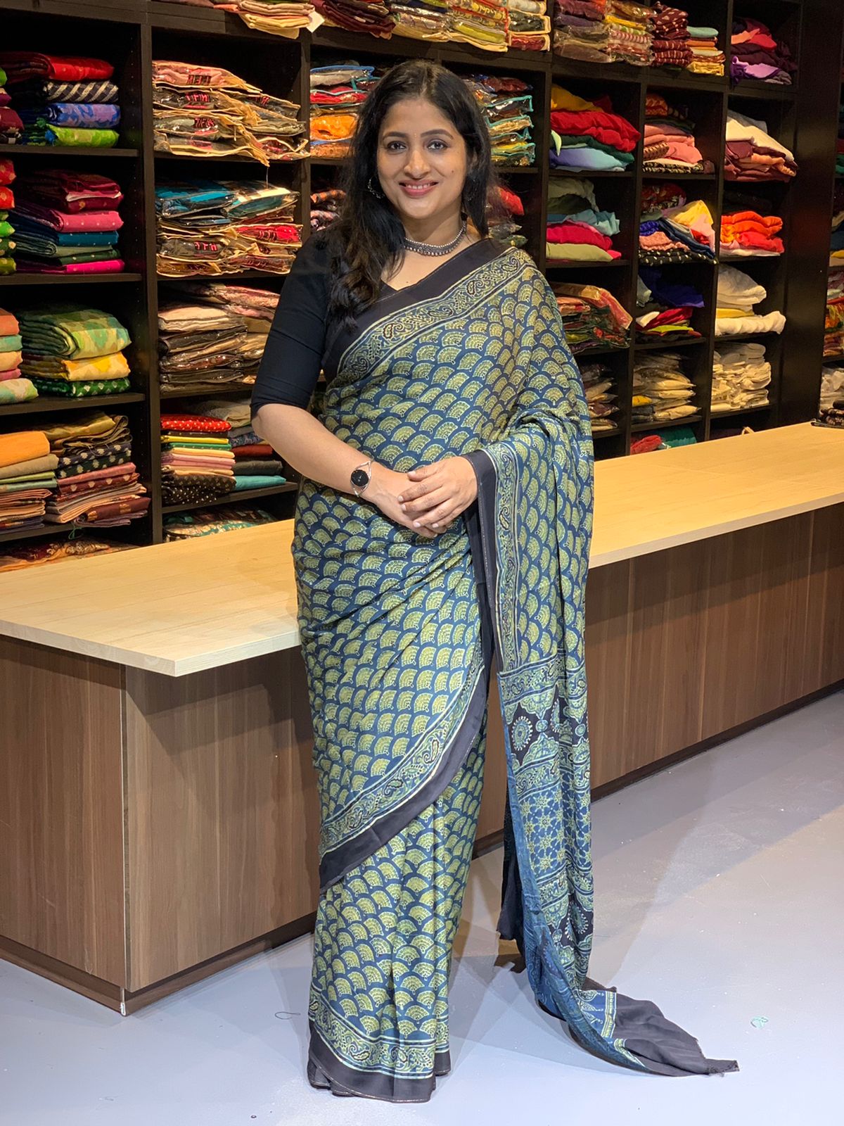 ajrakh cotton sarees online